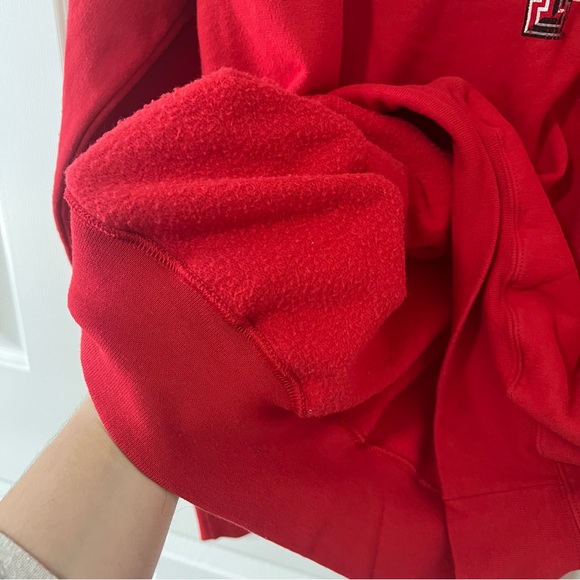 Champion Texas Tech University Red Quarter Zip Pullover Sweatshirt Size Large - Picture 8 of 10